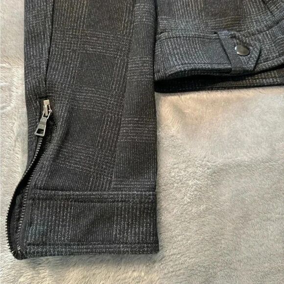 Apt 9 Moto Jacket Gray Plaid | Size XS - Picture 6 of 9